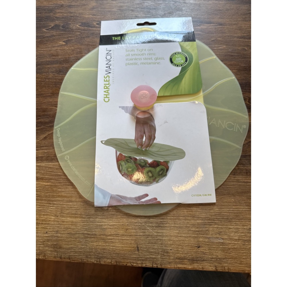 Charles Viancin Yellow Lily Pad 10" Silicone Lid New Kitchen Seal